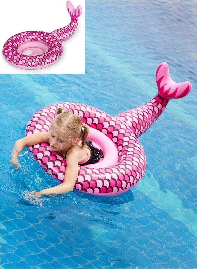TAPIT 68cm Mermaid Pool Float Mermaid Tail Shaped Pool Swimming Float Tube Ring Floatie Summer Water Fun Beach Party Swimming Pool Toys - Image 1